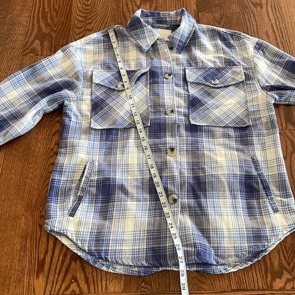 ASHLEY by 26 International women’s Plaid button down SHACKET / shirt relaxed SM - Picture 11 of 15